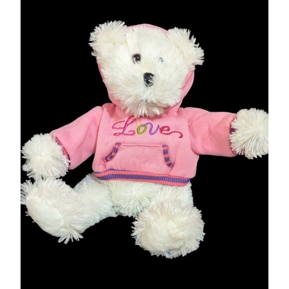 Dan Dee  Teddy Bear With Pink Hoodie plush stuffed animal toy  Love - Picture 1 of 10